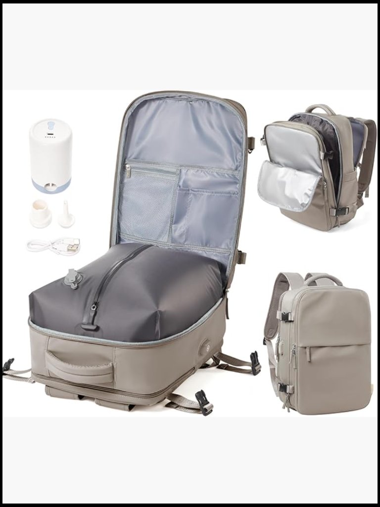 Travel Backpack With Electric Vacuum Pump Carry On Compression Bags Waterproof